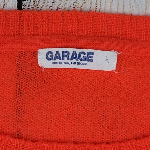 Garage Rugby Stripe Long Sleeve Sweater, Orange & Tan, Lg , Good Used Condition - Picture 6 of 13